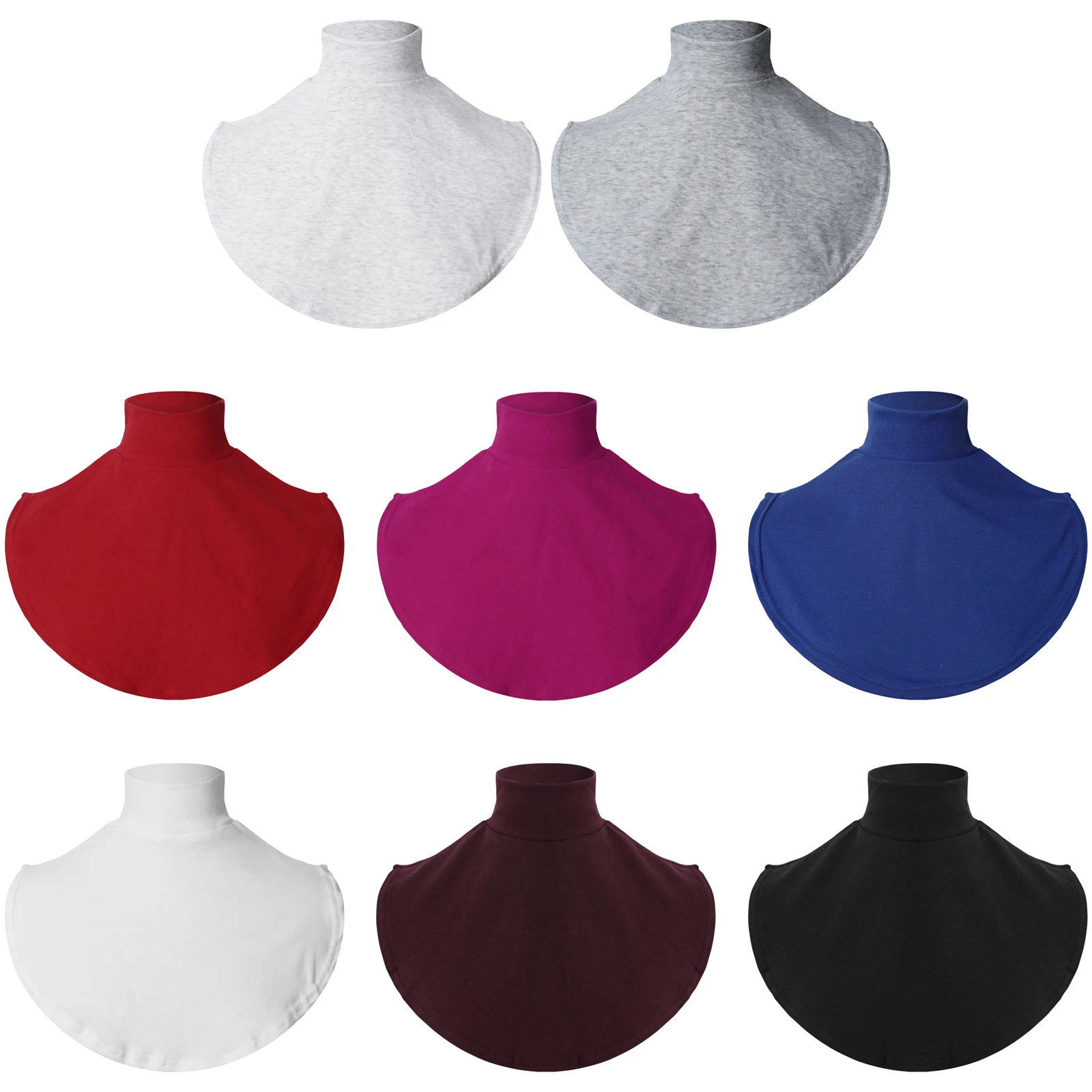 Womens Muslim Modal Fake False Collar Islamic Hijab Extensions Turtleneck High Neck Cover Warmer Dickey Detachable Half Top |