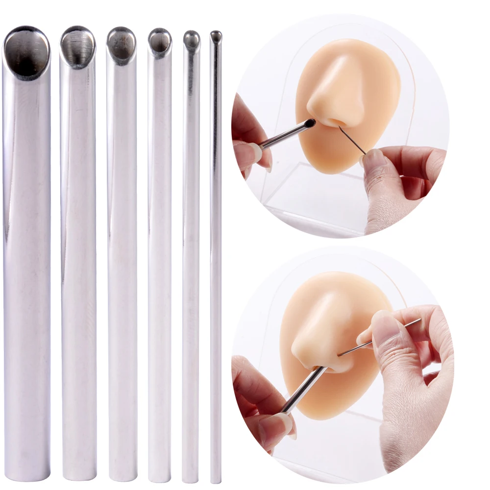 10Pcs210mmPiercingNeedleReceivingTubeBodyJewelryStainless