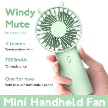 

Handheld Mini Small Fan Portable USB Rechargeable Large Capacity Fan Travel Cooler Cooling Fan With Built-in Battery 6000mAh
