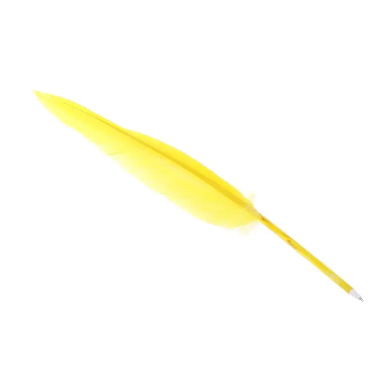 Yellow Новинка перо гелевая ручка детские игрушки школьные принадлежности 0,5 мм черный детский подарок - Color: Yellow
