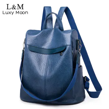 

Women Anti theft Backpack Ladie Waterproof Bags Female Bagpack School Bag High Quality Leather Large Travel mochila viaje XA558H