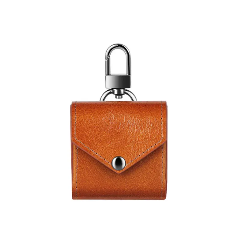 

real cow leather case for airpod wireless bluetooth earphone cover for air pod 2 with hook