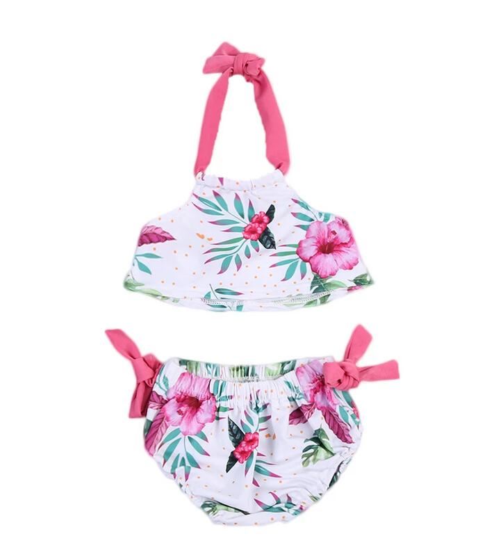 Kids Baby Girls Floral Halter Bikini Set New Summer Bow Swimsuit Swimwear Bathing Swimming Costume Beachwear 1-6T | Спорт и