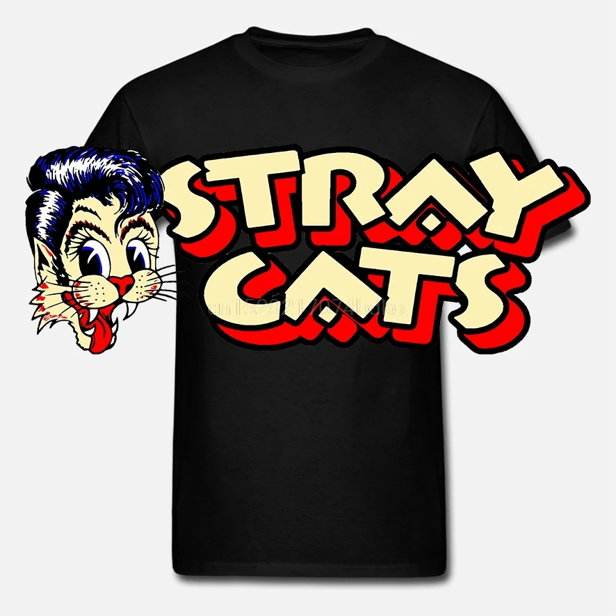 Stray Cats Tee 2 Sides Tshirt New Men T 