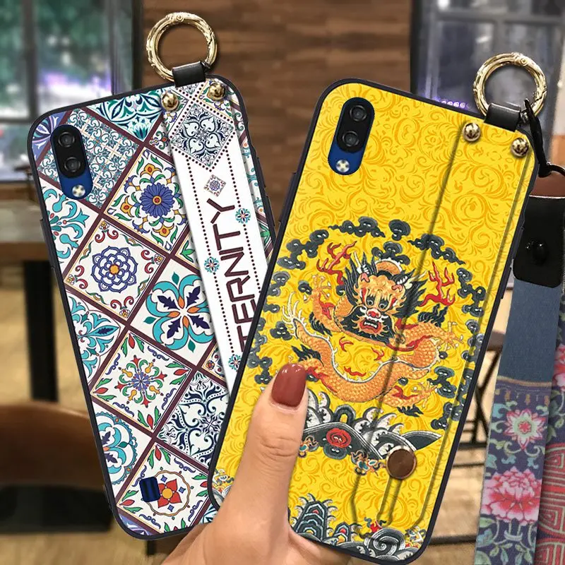 Anti-knock Chinese Style Phone Case For ZTE Blade A5 2020 Wrist Strap Fashion Design Delicate Painted Holder Silicone New | Мобильные