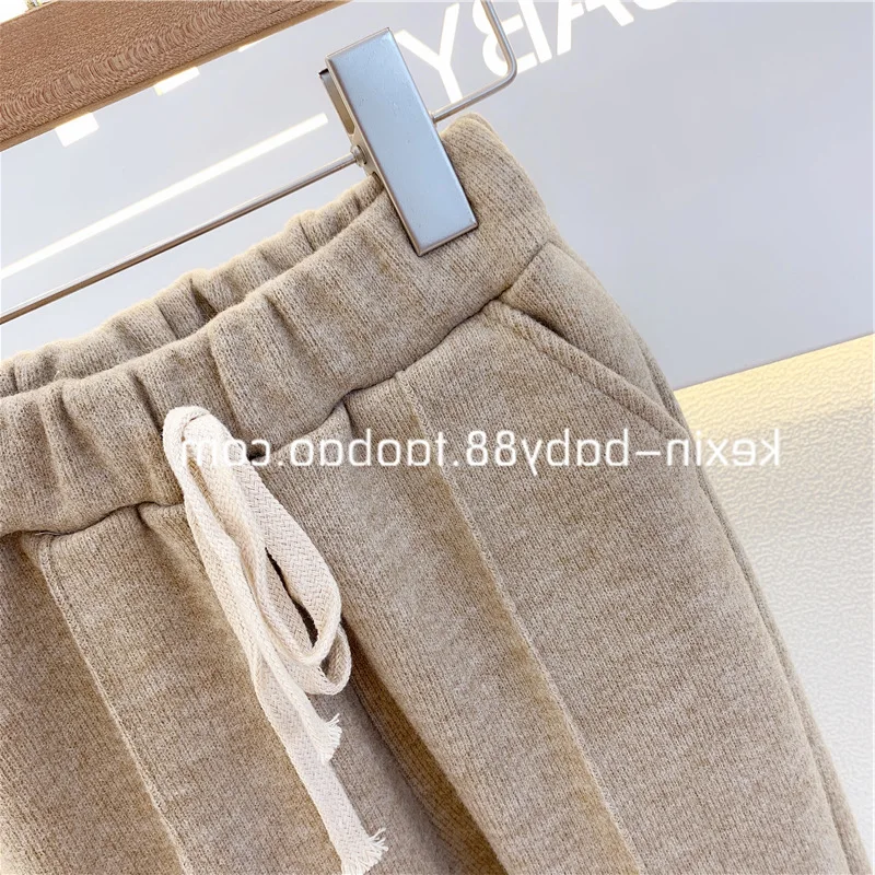 Осень 2019 Новое поступление модные трикотажные брюки для девочек детские