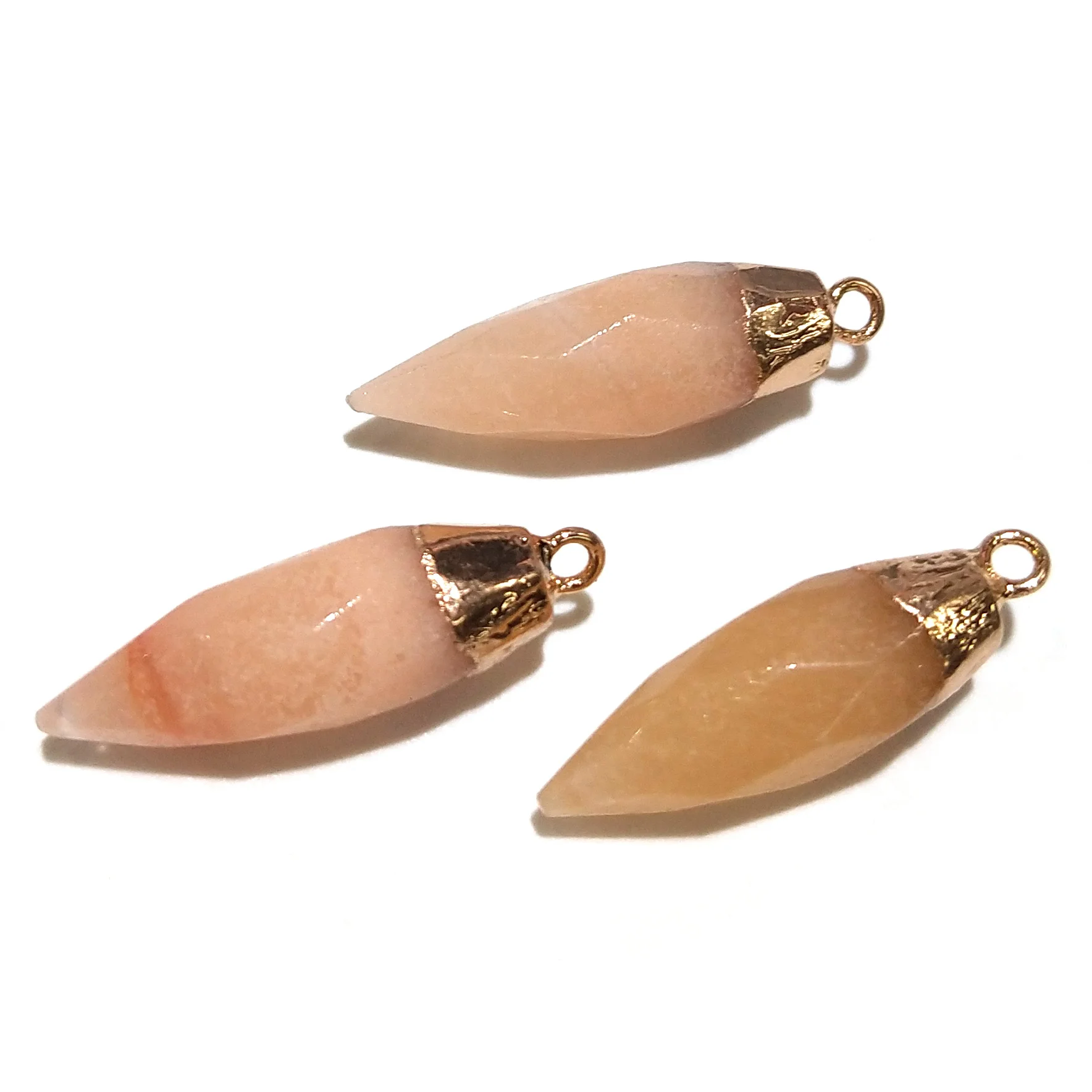 Citrine Подвески из натурального камня хрустальные подвески ювелирные изделия DIY ожерелье аксессуары для материал для изготовления украшений Размер 28x9 мм - Окраска металла: Citrine