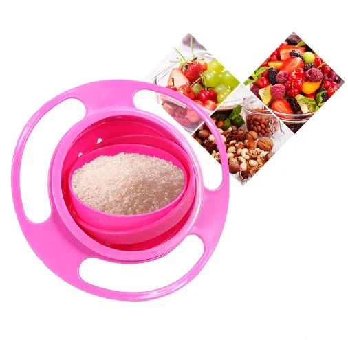 Universal Gyro Bowl Practical Design Children Rotary Balance Bowl Umbrella 360 Rotate Spill-Proof Housekeeping Toys
