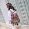 Travel Cotton Canvas Backpack Bags Bohemian Striped Backpacks Bag Women free dropping shipping ► Photo 3/6