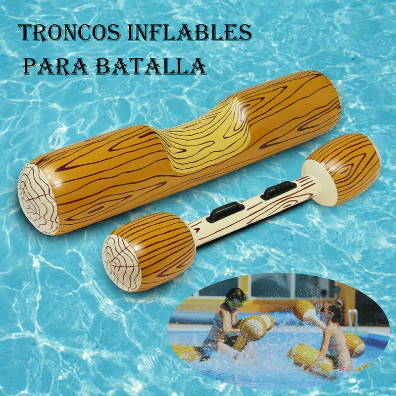 2 PCS Fun Summer Wood Pattern Log Flume Joust Swimming Pool Inflatable Float Game Set Toy Adult Children Raft | Спорт и развлечения