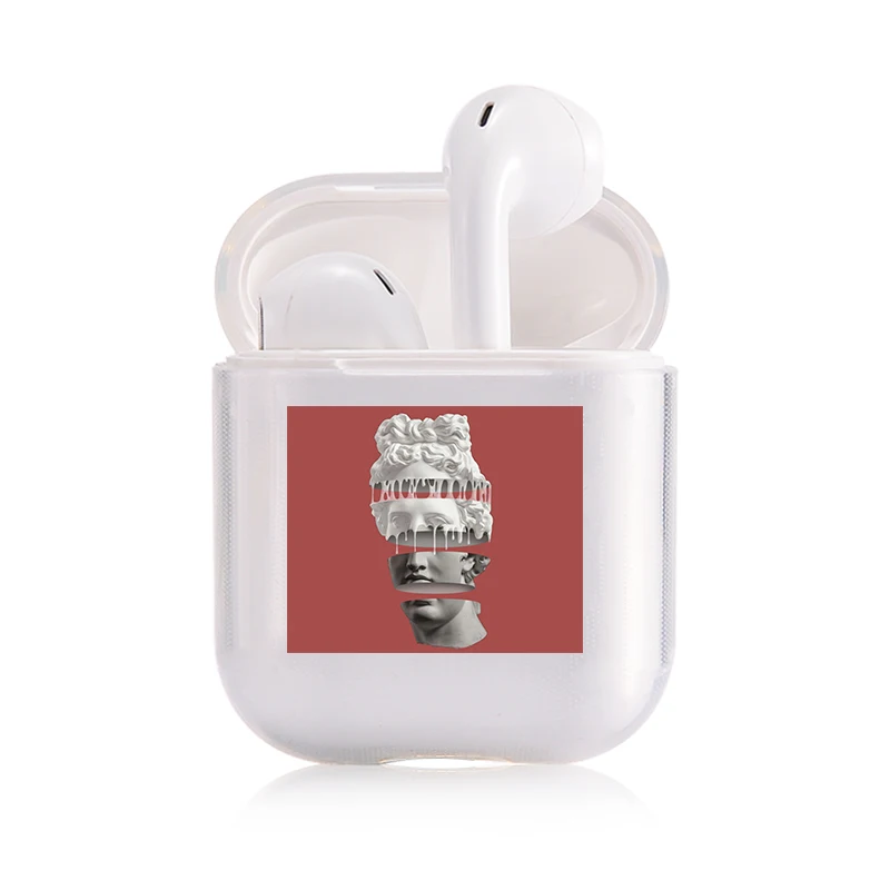 Мягкий милый Чехол Air Pods для Apple Airpods, роскошный Забавный прозрачный чехол с изображением Дэвида Airpods в Bluetooth, аксессуары для наушников - Цвет: I201075
