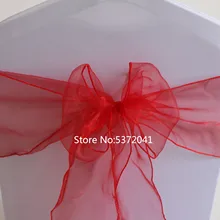 Высокое качество 18 × 275 см красный пояс из органзы/органза бант на стул для свадьбы/вечерние украшения