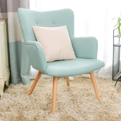 Новинка, прямые продажи от производителя, Одноместный Диван из твердой древесины в скандинавском стиле, простой модный диван для отеля, кофейни, ленивый стул, диван - Цвет: Blue