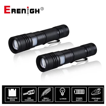 

Powerful Handy USB Lantern Aluminum Alloy Flashlight Waterproof Power Tips Zoomable 18650 Rechargeable Linterna LED Torch