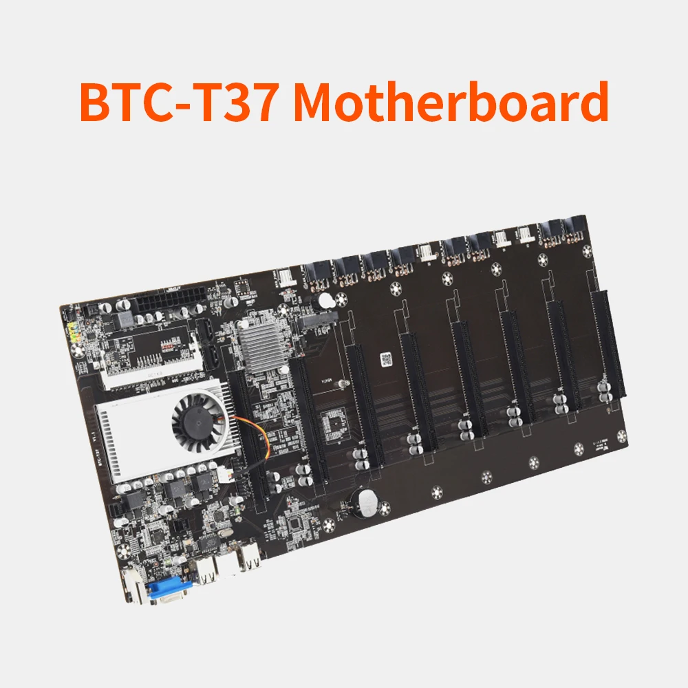 BTC-T37 материнская плата на борту Intel Celeron 1037U CPU 8 PCI-E 16X Слоты гигабитная сеть VGA + HD