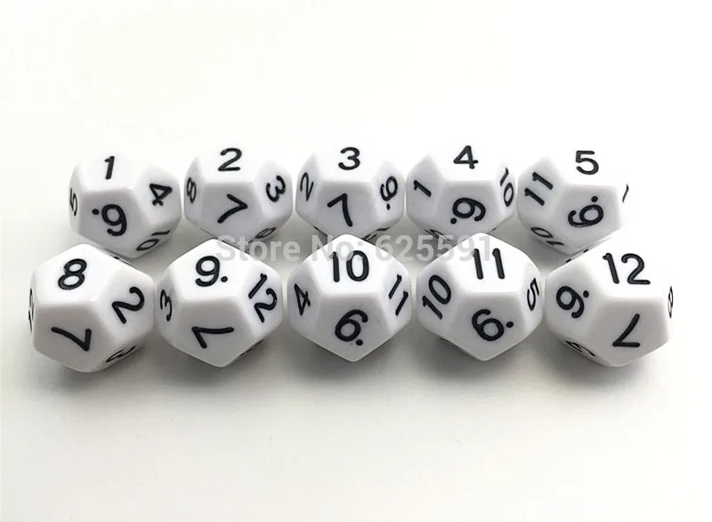 10pcs/set T&G Colorful D12 Dice Set Opaque effect DND 12 side Digital number 1 for Rpg Board Game|dungeons and dragons|d12 dicedice set |