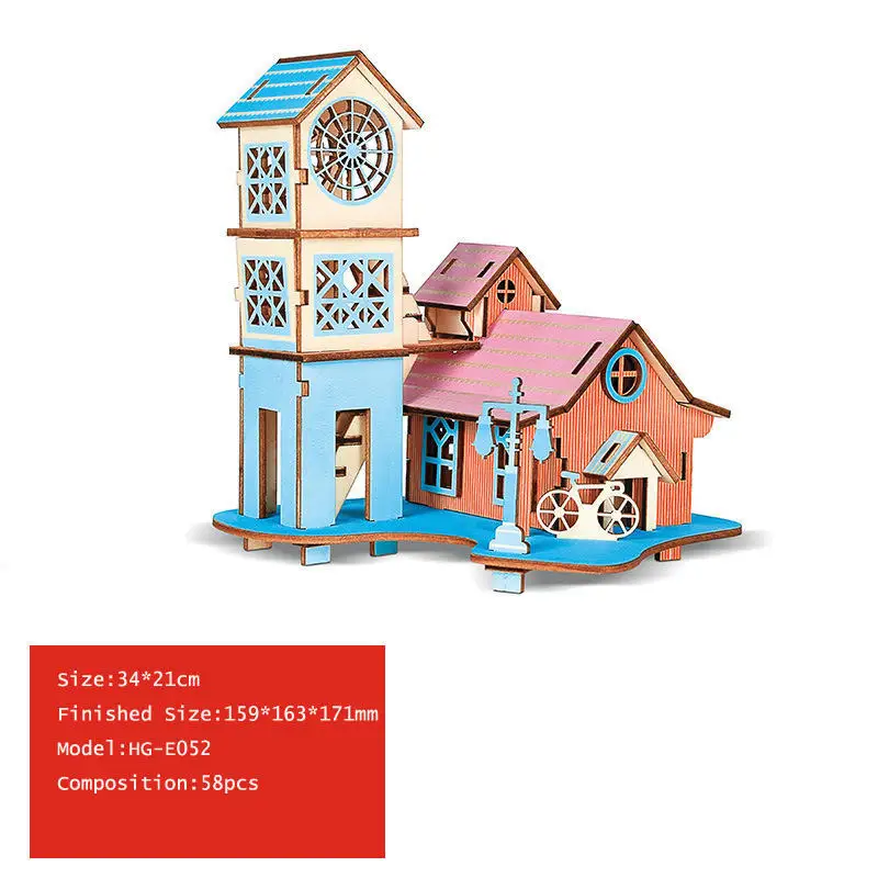 Balleenshiny новые деревянные 3D стерео лазерной резки головоломки DIY детские развивающие игрушки рождественские подарки для детей мальчик девочка - Цвет: E052