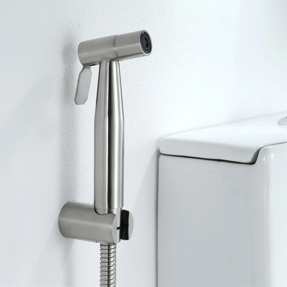 

Stainless Steel Spray Gun Set Toilet Chamber Pot Flushing Tap Fu to Wash Partner Spray Gun HI09026A