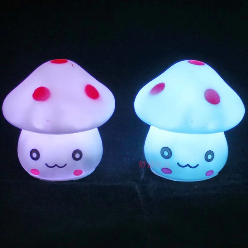 

6.3*6.3cm LED Night Light Mushroom Press Down Touch Type Baby Kids Room Desk Bedside Lamp New Year Birthday Gift Party DIY Decor