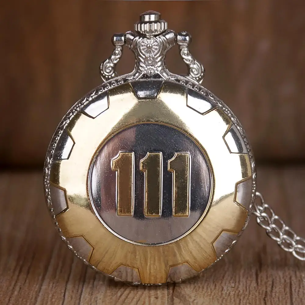 Винтажные антикварные кварцевые карманные часы серебряное золото игра Fallout 4 хранилище 111 стимпанк для женщин и мужчин ожерелье кулон