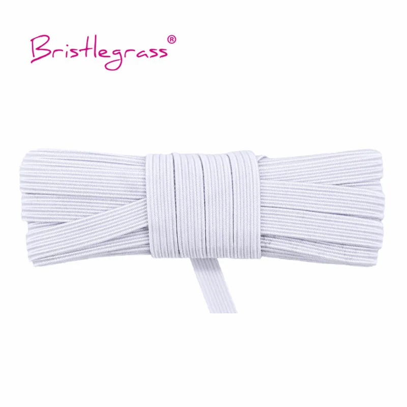 Bristlegrass Glitter Elastic Cord – 6mm Flat Skinny Band for DIY Sewing & Craft Projects