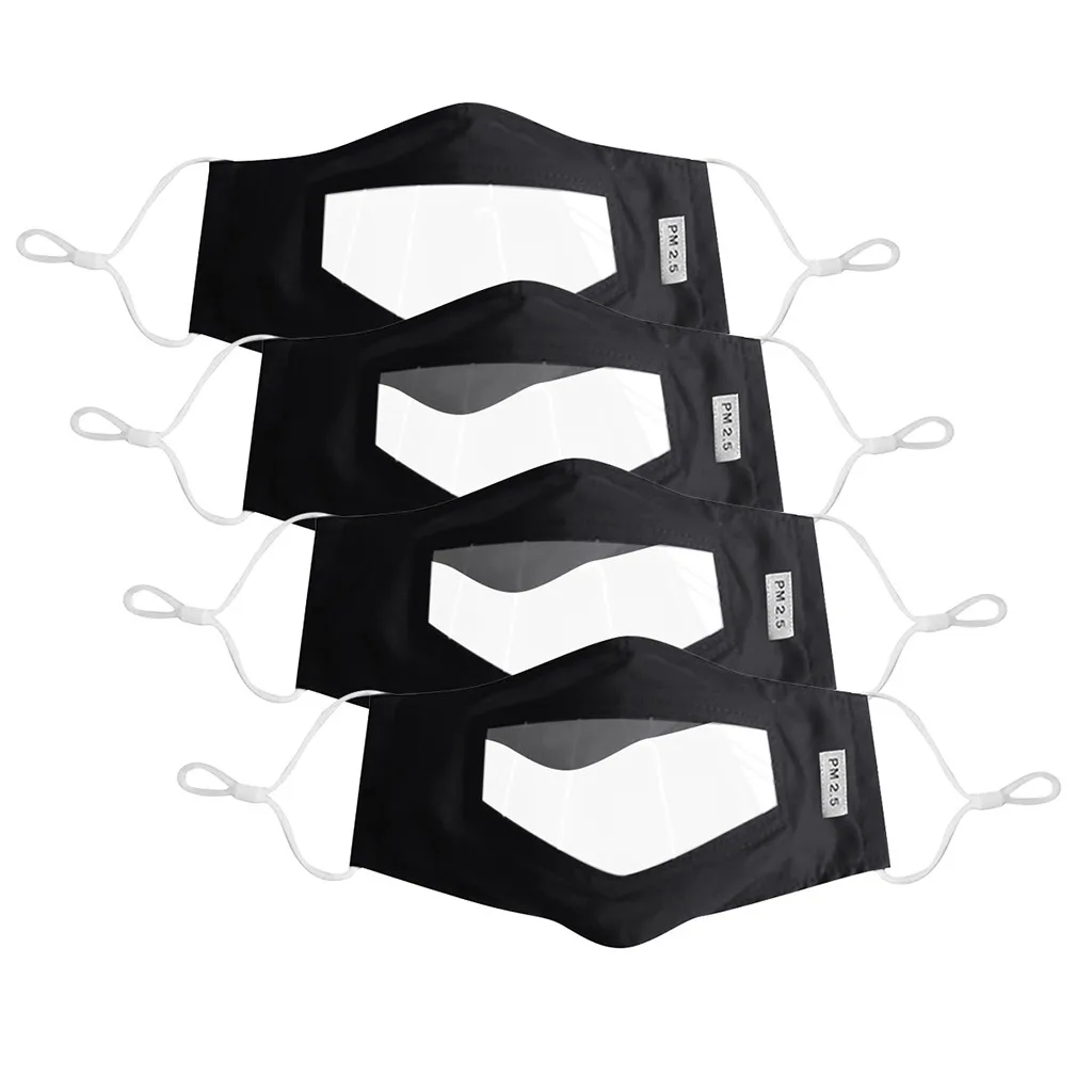 4pc Mask With Clear Window Visible Expression For The Deaf And Hard Of Hearing Deaf Mute Maske Transparent Plastic Mouth Maskes 6