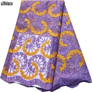

ulifelace High Quality Mesh Lace Fabric With Stone French Net Lace Fabric For Dress Milk silk Nigerian Lace Fabrics F4-2746