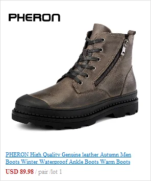 PHERON Мужские ботинки в стиле милитари; мужские армейские ботильоны; большие размеры; армейские ботинки; Мужская обувь; ботинки в байкерском стиле