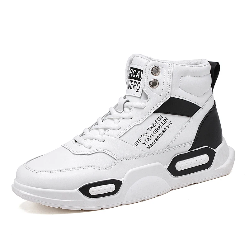 Balenciaca Shoes Men Lightweight Breathable Skateboard Shoes Fashion Joker Sneakers High-top Martin Boots Men's Outdoor Sport - Цвет: Белый