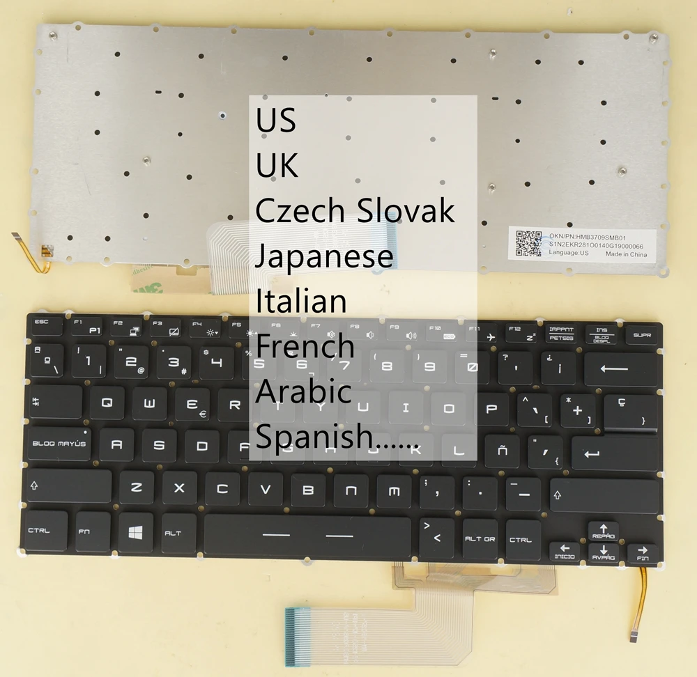 Francês Italiano Espanhol Árabe Teclado para Msi Gs30 m Gs32 6qe 70qe Gs40 6qd 6qe Gs43vr 6re 7re Ms13f1 Ms-13f2 Ms-14a2 Ms-14a3