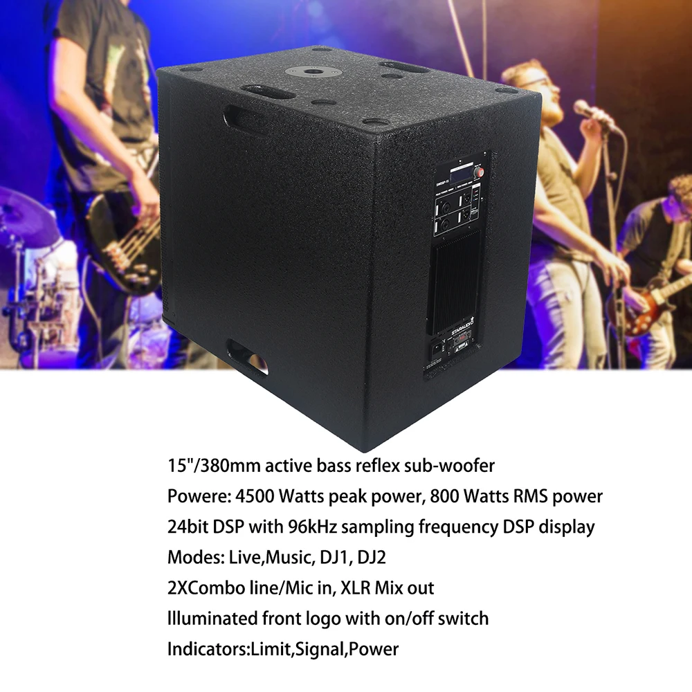 audio 15 inch 15 inch powered subwoofer for stage