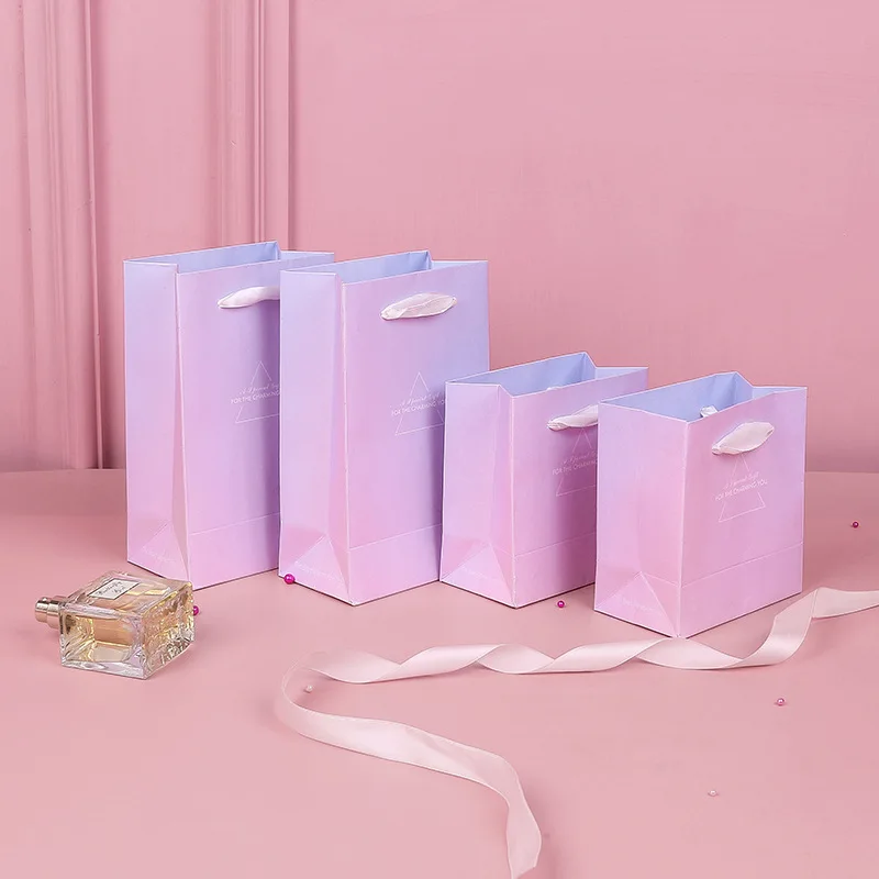 

INS Pink And Blue Gradient Accessories Gift Box Ear Stud Earrings Ring Top Grade Necklace Fresh Jewlery Box