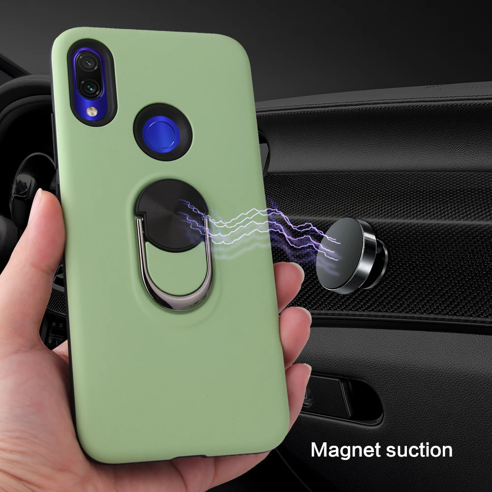 Для Xiaomi Redmi 7 Чехол для чехол 360 кольцо подставка бронезащитный экран