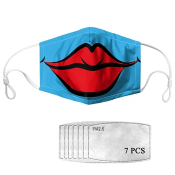 

HYCOOL Reusable PM2.5 Dust-proof Mouth Masks Smile Lip Print Unisex Adults Children Facial Cover Mask Filters For Men Women