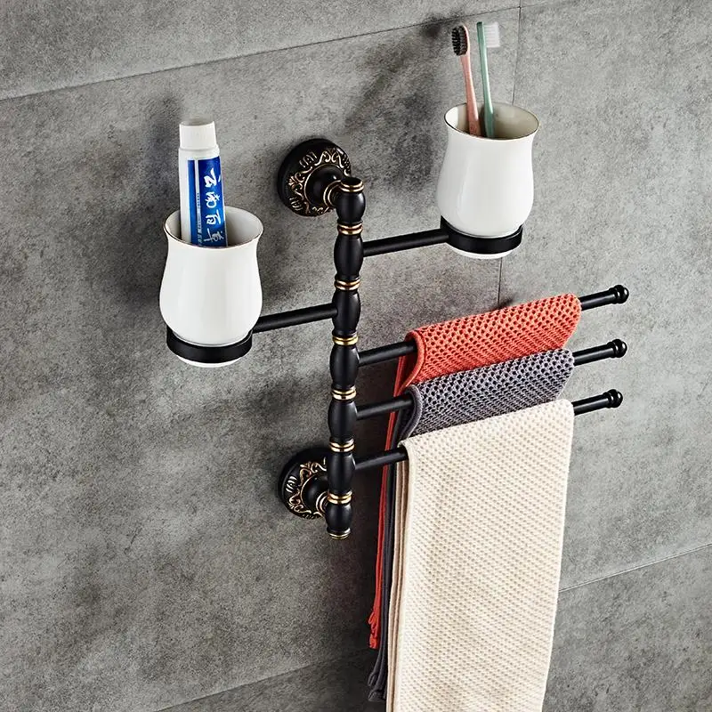 Storage Shelf 360 Degree Rotation Towel Bars Home Rack Bathroom Organizer Hardware Accessory | Обустройство дома