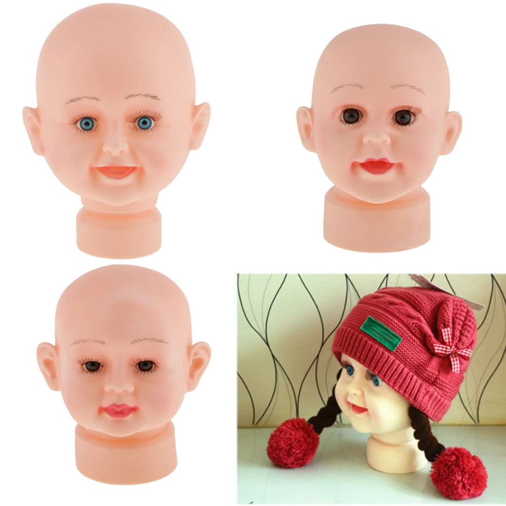 Child Size Baby Boy Mannequin Manikin Head For Hair Wigs Hats Glasses Holder Show Stand Display Free Stand 6.3 inch Tall