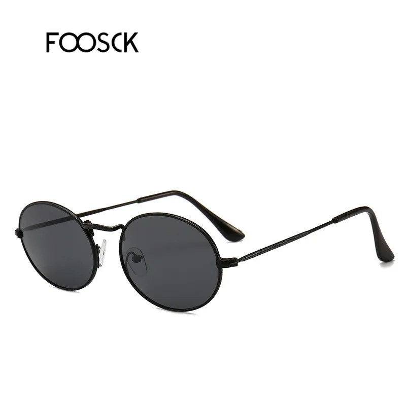 FOOSCK Роскошные Горячие новые тренды Солнцезащитные очки женские брендовые дизайнерские ретро зеркальные винтажные очки UV400 - Цвет линз: C1 FullBlack