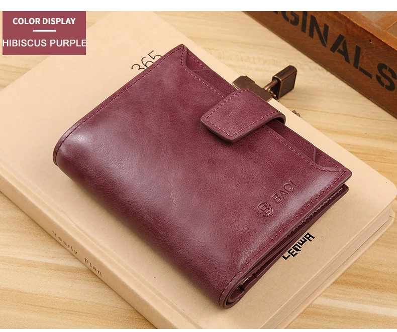 hibiscus purple Wmnuo, Винтажный Мужской кошелек, RFID, защита от кражи, на молнии, кошелек для мужчин, на молнии, короткий, деловой, кредитный, мульти-держатель для карт, водительские права - Цвет: hibiscus purple