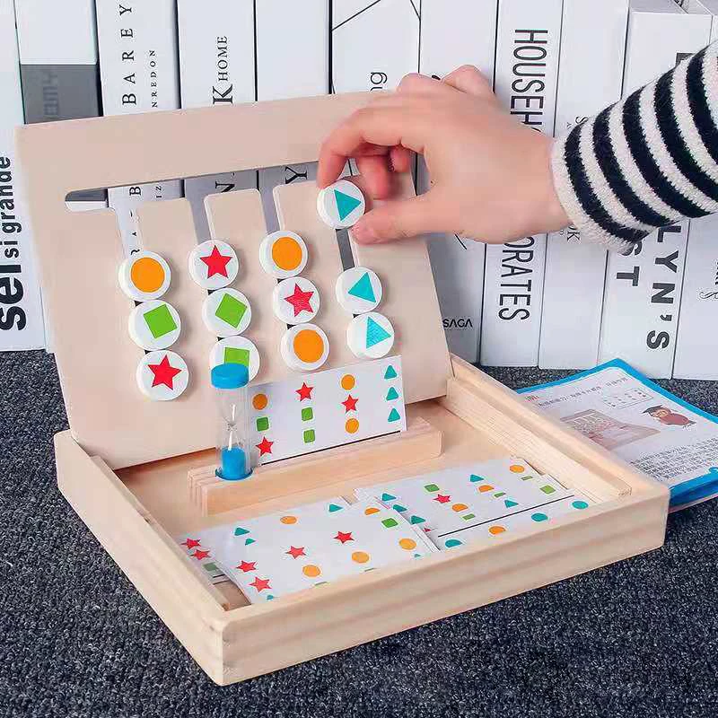  Children Wooden Montessori Kids Early Learning Education Color Shape Cognition Toy Baby Teaching Ma - 4000204321229