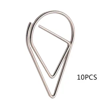 

10pcs/pack Metal Water droplets Shape Paper Clips Colorful Kawaii Bookmark Office School Stationery Marking Album Clips