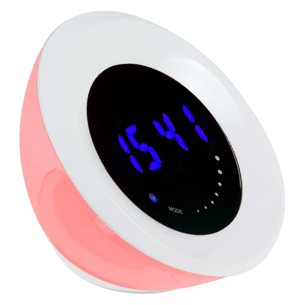 12 белый+ 15 RGB светодиодный сенсорный переключатель изменение цвета атмосферная лампа красота синий светильник Отображение времени будильник