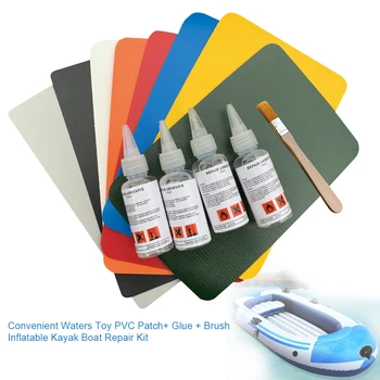 

PVC Patch+ Glue + Brush Accessory Repair Kit Inflatable Kayak Boat Rubber Dinghy Swimming Ring Paste Tool Waters Toy Yoga Ball