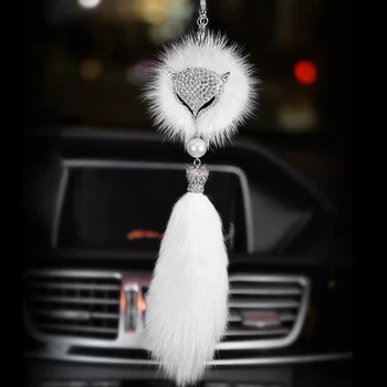 

With Hairball Interior Decoration Home Pattern Gift Rearview Mirror Living Room Car Pendant Charm Cute Auto Accessories