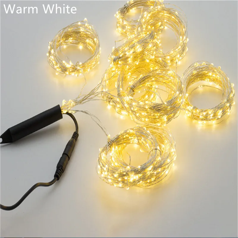 thumbnail image 1 of Cadena de luces LED en forma de cascada para decoración de bodas, fiestas, interiores y exteriores, calles, salas de estar, jardines, patios, aleros, techos, 1 of 5