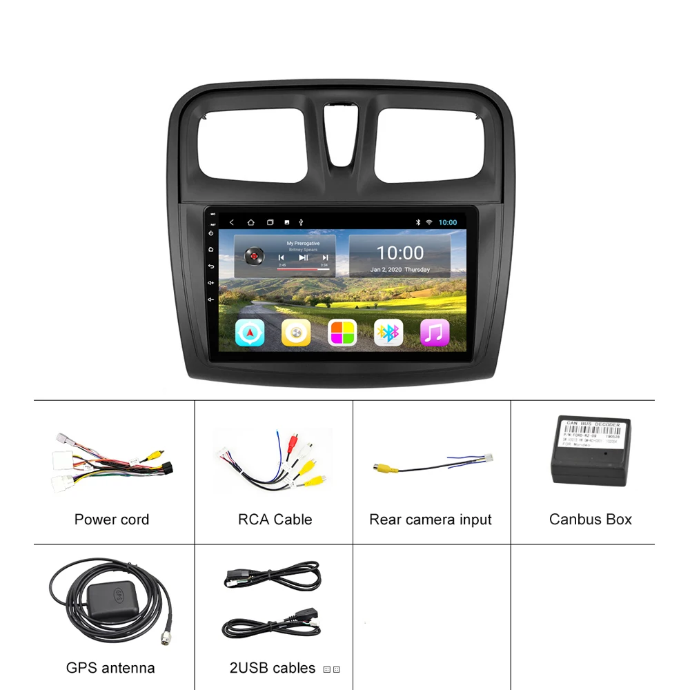 2 Din автомобильный стерео WIFI GPS навигация мультимедийный плеер для Renault Logan Sandero 2014