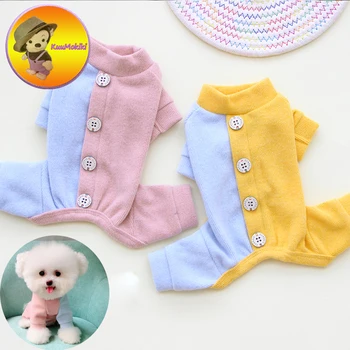 

Three colors autumn winter Pet Overalls Clothes Dog Maltese Jumpsuit Pants Apparel Cat Bib corduroy Suspenders panty trousers