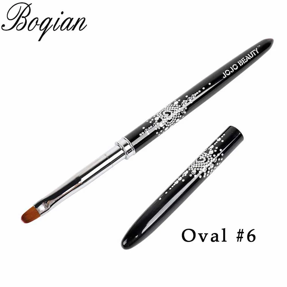 oval 6 BQAN кисть для ногтей художественный металлический ручка акриловый УФ гель-удлинитель конструктор Лепесток Цветочная живопись Рисование кисть для маникюра - Цвет: oval 6
