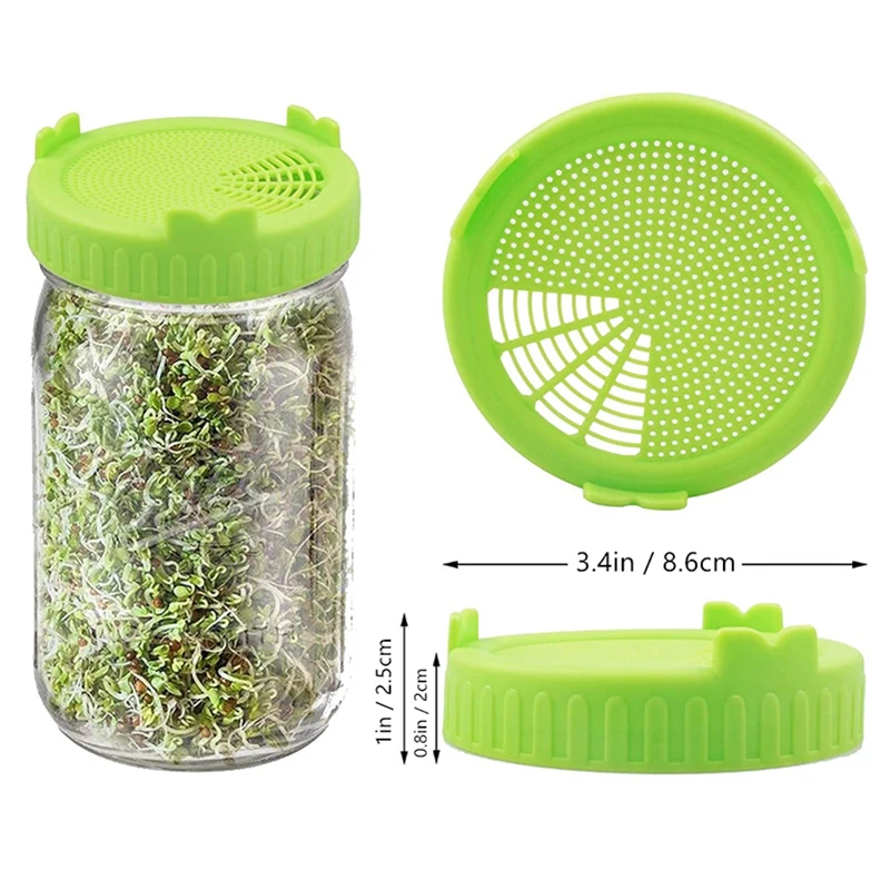 Seed Sprouter Sprouting Cover Sprouting Strainer Mason Cans With Lid Net Cover Sprouts Strainer Gardening Tools sprouting jars kit