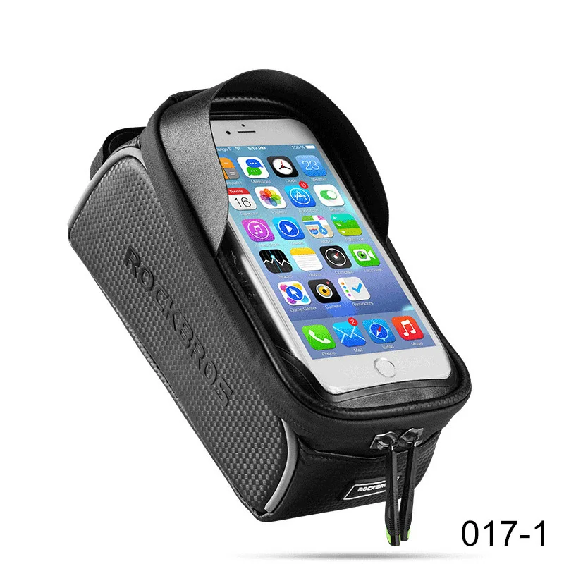017-1-Black for 6.0 ROCKBROS 5 стиль водонепроницаемый велосипедный держатель для телефона сумки велосипедная сумка для 5,8 6,0 6,2 дюймов телефон Велоспорт Топ Передняя труба сумка аксессуары - Цвет: 017-1-Black for 6.0