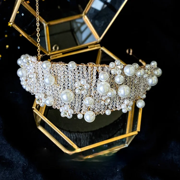 Crystal Headband Bridal Headwear Earrings Set Wedding Wedding Super Fairy Hair Accessories Crown Shape Wedding Accessories